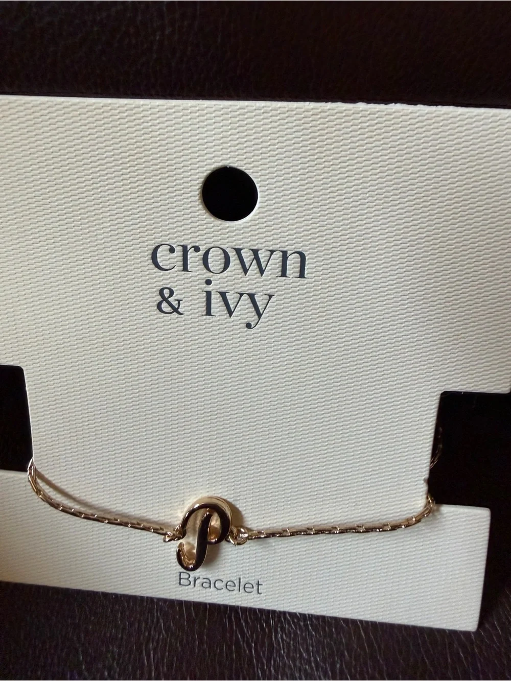 Crown & Ivy Gold Initial P Monogram Bracelet - NWT Retail $20